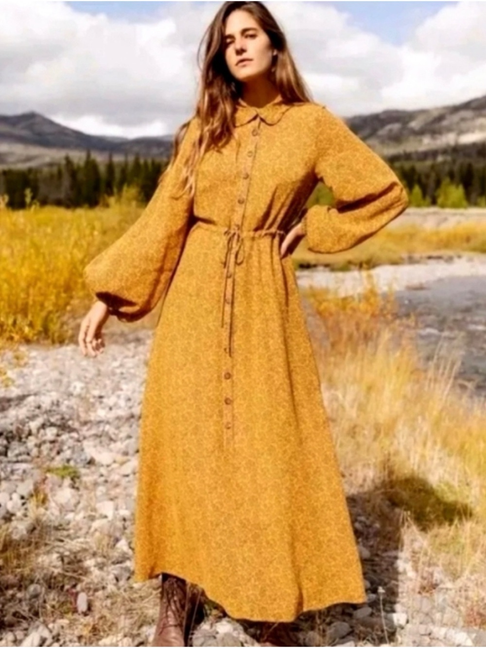 Christy Dawn Selma Maxi Dress in 
 Turmeric Garden XS